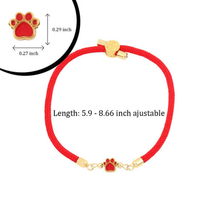 Forever Paw Adjustable Memorial Bracelet - Red