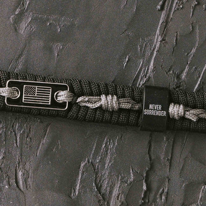 Never Surrender Barbed Wire Paracord Bracelet