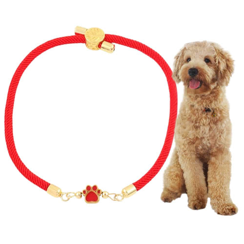 Forever Paw Adjustable Memorial Bracelet - Red