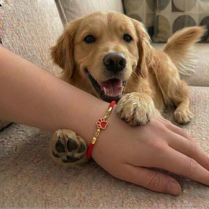 Forever Paw Adjustable Memorial Bracelet - Red