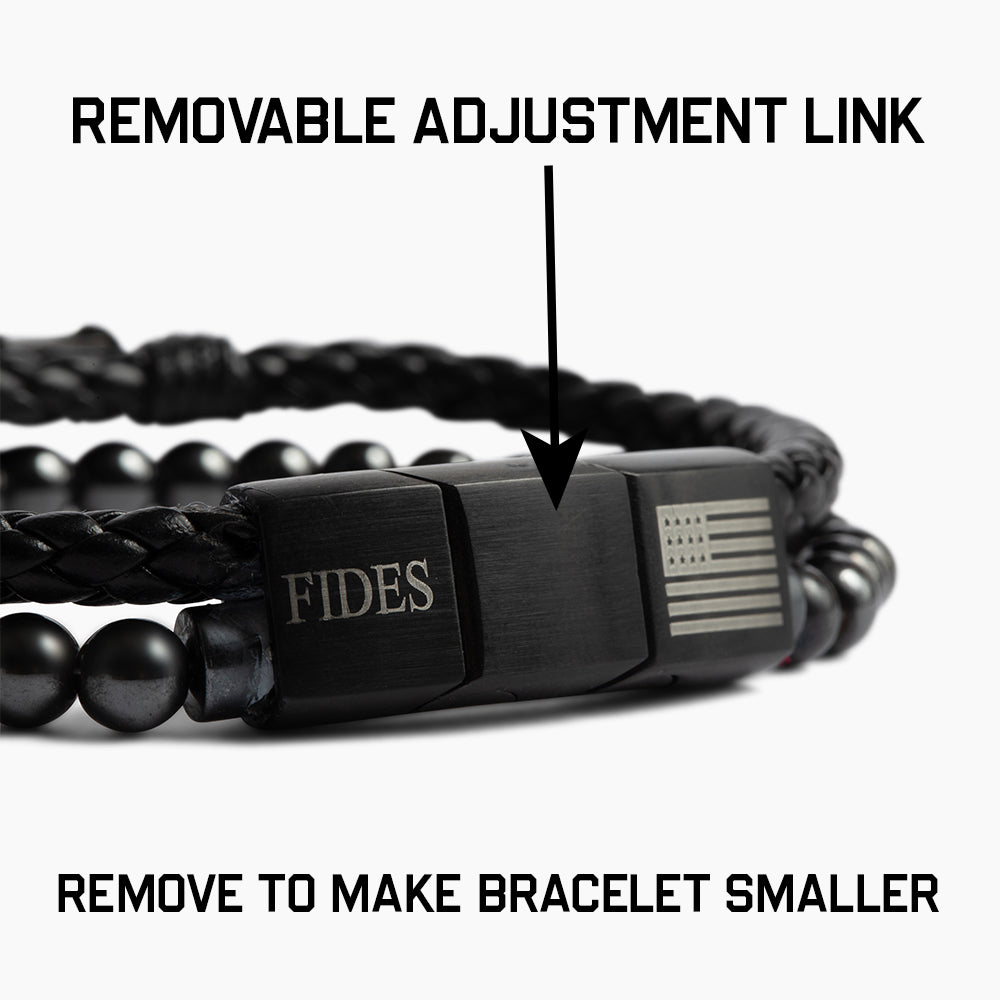 40% OFF - FIDES Cross Leather & Magnetic Titanium Bead Bracelet