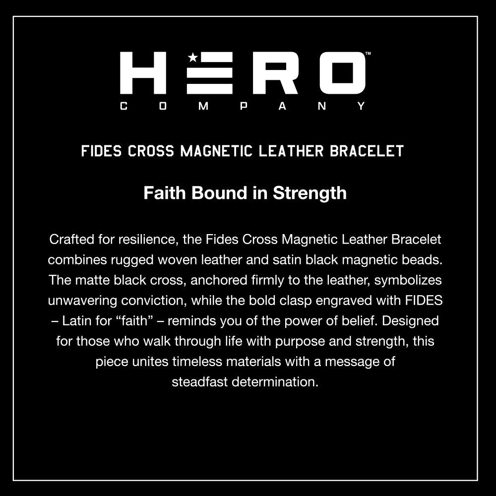 40% OFF - FIDES Cross Leather & Magnetic Titanium Bead Bracelet
