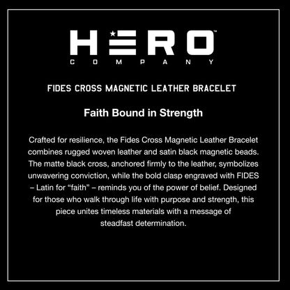 40% OFF - FIDES Cross Leather & Magnetic Titanium Bead Bracelet