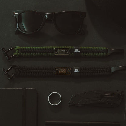 Never Forgotten Black Paracord Bracelet: Helps Pair Veterans With A Service Dog Or Shelter Dog