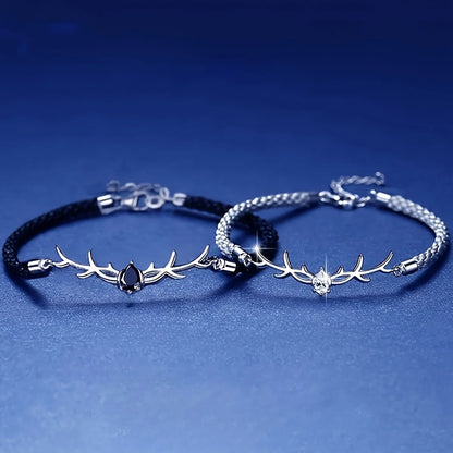 Deer Horn Heart Bracelet with Zircon