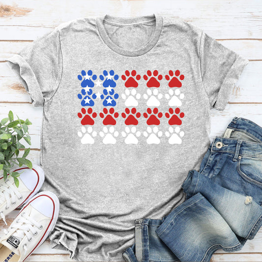 Red White & Paws Premium Tee - Heather Grey