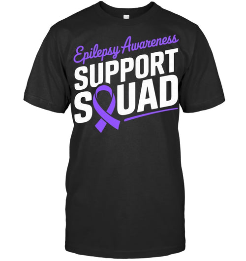 Purple Ribbon Support Squad For Epilepsy Awareness T-Shirt