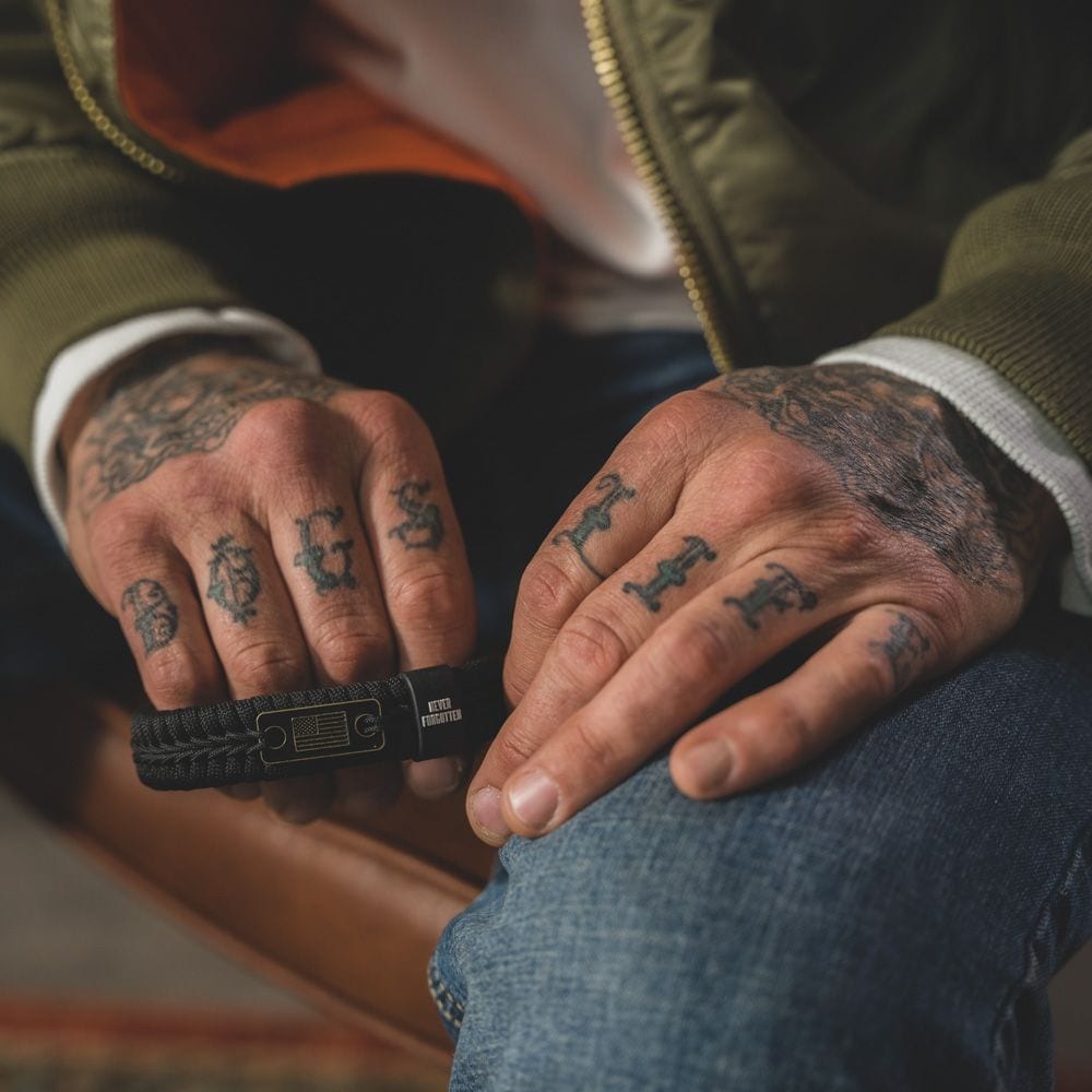 Never Forgotten Black Paracord Bracelet: Helps Pair Veterans With A Service Dog Or Shelter Dog