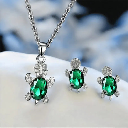 Beautiful Sea Turtle Necklace with Bonus Earrings – Limited Time Offer