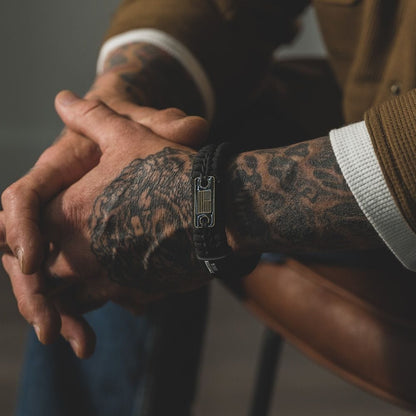 Never Forgotten Black Paracord Bracelet: Helps Pair Veterans With A Service Dog Or Shelter Dog